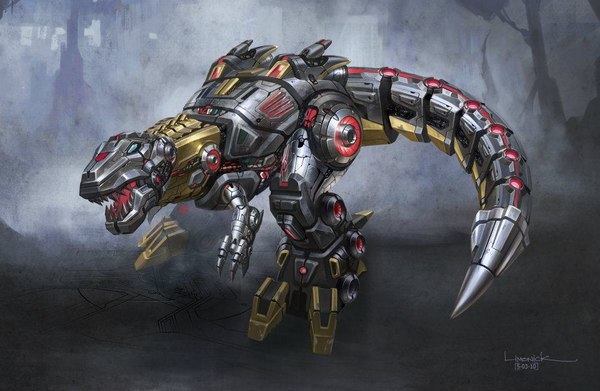 Transformers Fall Of Cybertron Dino Form Grimlock Concept Art  (3 of 3)